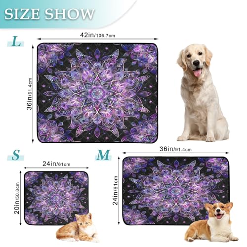 Qilmy Mandala Pet Mat, Waterproof Reusable Dog Training Pad Anti-Slip Pet Creat Pad for Small Medium Large Dogs and Cats - size: Medium+Large