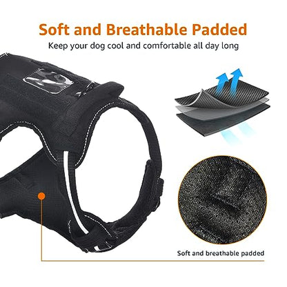 Amazon Basics No-Pull Dog Harness, Adjustable Front Clip, Escape Proof Tactical Vest, X-Large, Black - size: X-Large