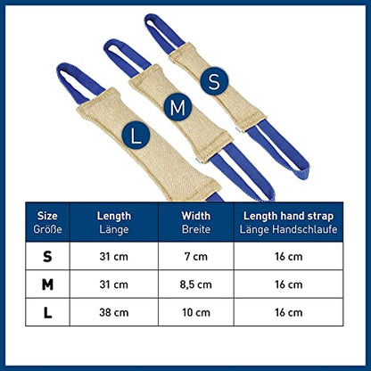 Herm Sprenger - Jute Dog Tug Toy - Jute Dog Training Tool with 2 Handles for Training, Interactive Play, Tough Tug of War, for Small Medium Large Breeds (Medium)