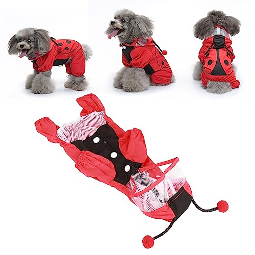 Pilipane Dog Raincoat Reflective Lightweight Double Layer Breathable Dog Rain Jacket for Daily Walking Running Outdoor Activities Polyester Material (S) - size: Small, style: S