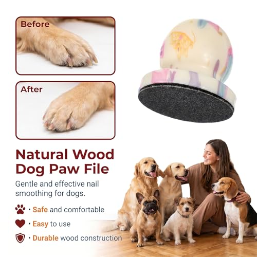 Dog Nail File with 6Pcs Replaceable Filing Disc, Dog Scratch Board for Safe and Easy Nail Care, Dogs Nails Scratch Board Ensures Smooth and Healthy Nails for Dogs and Cats