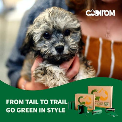 Certified 100% Home Compostable Poop Bags for Dogs, 270 Count Guaranteed Leak Proof and 18 Microns Extra Thick Waste Bag, 18 Rolls of Plant Based Doggie Poop Bag, No Scented with ASTM D6400 & EN13432 - color: Dark Green, size: 270 Count (Pack of 1)