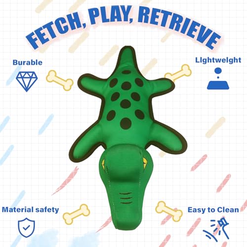 WOWBALA Dog Squeaky Toys,Puppy Teething Toys for Small Medium Dogs | Crocodile Stuffed Animals Dog Toys for Boredom and Stimulating to Keep Them Busy - color: Olive Green