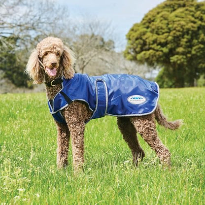 WeatherBeeta ComFiTec Windbreaker Free Deluxe Dog Coat, Dark Blue/Grey/White, 12" - color: Dark Blue/Grey/White, size: 12"