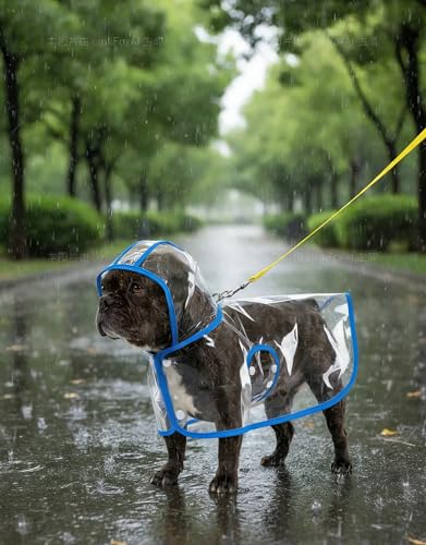 Clear Dog Poncho, Transparent PVC Cape Style Pet Rain Jacket with Hidden Leash Hole, Suitable for Most Dog Breeds(2-25lbs) (Transparent, s-3xl) (White, XX-Large) - color: white, size: XX-Large