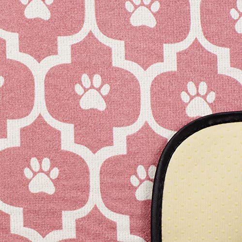 Bone Dry Machine Washable, Ultra Absorbent Pet Mat, 12x18, Rose/Off-White Lattice - color: Rose/Off-White Lattice, size: 12"L x 18"W