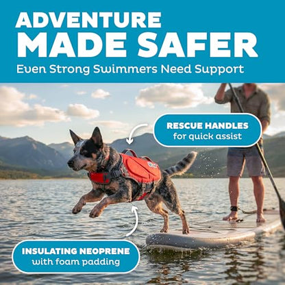 Outward Hound Dawson Swim Red Dog Life Jacket, Medium - color: Red, size: Medium (Chest Girth: 21"-27")
