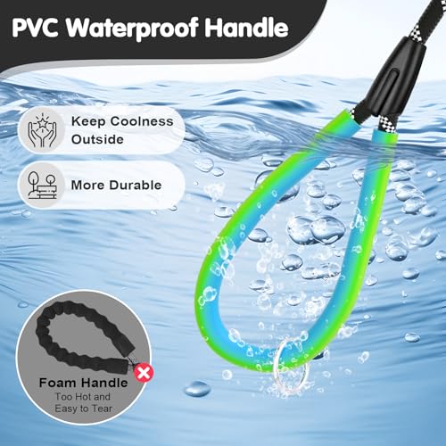 Dog Leash Heavy Duty 4/5/6ft XiaZ 2 Handles Dog Leashes for Medium Large Dogs 1/2 Inch 1000lb Strength Reflective PVC Waterproof-Handles Metal Hook Dual-Handle Rope Leash Nighttime Safety - color: Black, size: 5FT (1/2")
