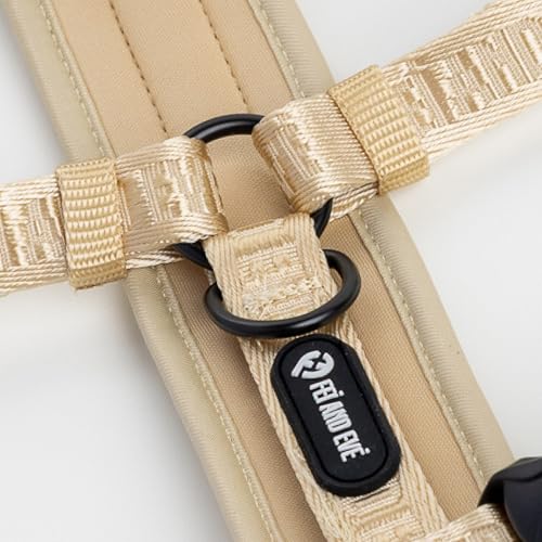 Fei & Eve Moxie Dog Harness for Small & Medium Dogs, Champagne, XS | Lightweight Design, 3-Point No-Pull Control, Quick Release Metal Buckle - color: Champagne, size: XS