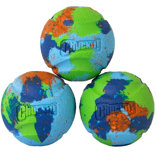 Chuckit! Limited Edition EcoFetch Ball Dog Toy, Medium (2.5 Inch Diameter) Pack of 3, for Breeds 20-60 lbs | High bounce tennis style design for breeds 20-60 lbs, fits launchers, keeps active pups chasing and retrieving every day - style: EcoFetch