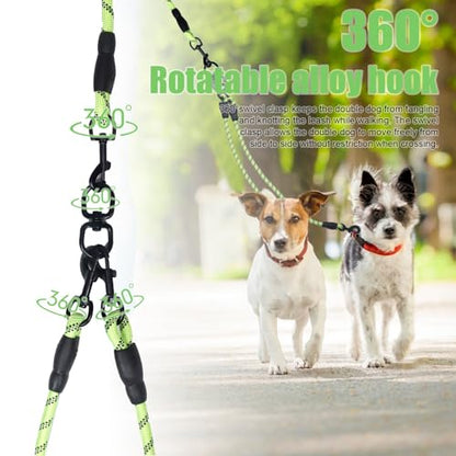 Exceptional 360 Anti-Tangle & No Pull 5-Way Dog Leash - 5 Handle & Reflective for Safety & Convenience (Green, Medium Dogs) - color: Green, size: 5 Way