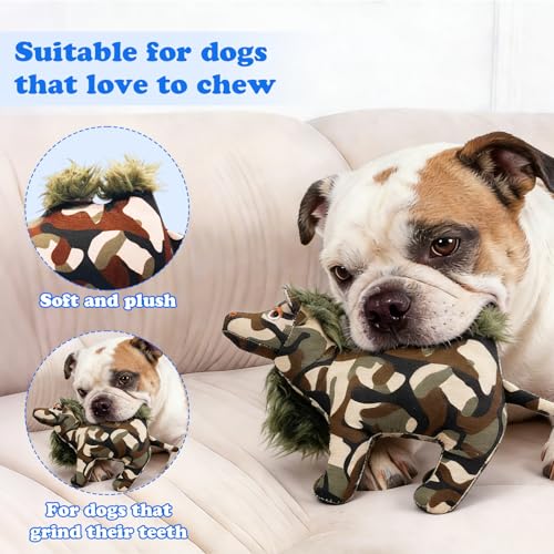 WOWBALA Squeaky Dog Toy, Puppy Teething Toys for Small Medium Dogs | Camouflage Canvas Dog Toys Boredom Relief and Daily Companionship Training Reward Birthday Gift - color: Camouflage Color