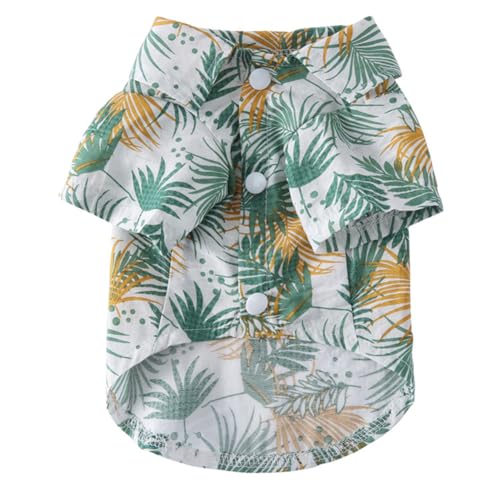 Tangpan Daisy Tropical Print Pet Dog Shirt Puppy Summer Hawaiian Beach Polo Shirts Clothes (Z White,XS) - color: Z White, size: X-Small
