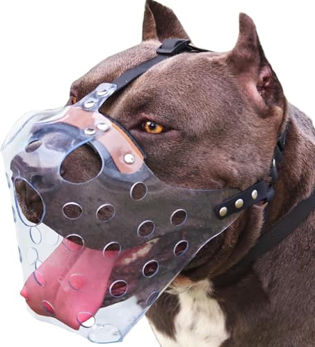 Mayerzon Pitbull Muzzle, Basket Muzzle for Large Dogs Rottweiler to Prevent Biting Chewing Scavenging, Breathable Dog Mouth Guard for Grooming Vet Visits that Allows Panting Drinking - size: XL
