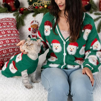 LUBOT NEW Ugly Christmas Sweaters for Puppy Cute Funny Wintertime and Holiday Parties Knitted Pullover Sweater Santa Small Dog Green X-Small - color: Green, size: X-Small