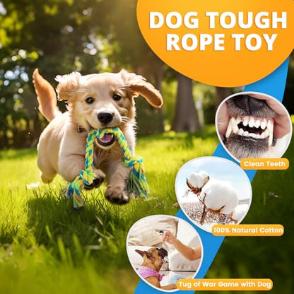 LOYEE 8 Pack Puppy Toys for Small Dogs, Luxury Dog Chew Toys with Squeaky Plush Toys, Rope Toys and Ball, Teething Toys for Puppy Supplies - style: 8 - Pack Frog