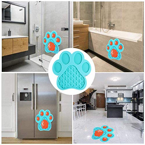 Dog Licking Mat for Anxiety Peanut Butter Slow Feeder Bowls Licking Pad with Strong Suction to Wall for Pet Bathing,Grooming,and Dog Training (Light Blue) - color: Light blue