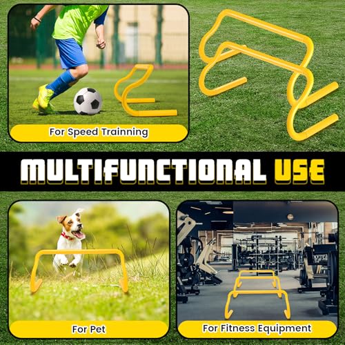 Wettarn 10 Pcs Speed Agility Training Hurdles Detachable Durable Hurdle Agility Plyometric and All Purpose Speed Training Equipment for Athletes Soccer Basketball - color: Yellow, size: 9 Inch