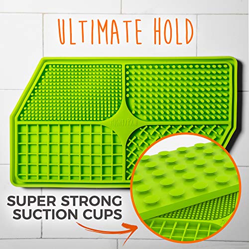 Mighty Paw Dog Lick Pad - BPA-Free Silicone Mat - Anxiety Relief, Dental Health Support, Easy Grooming, Slow Feeding, Dishwasher Safe - color: Green