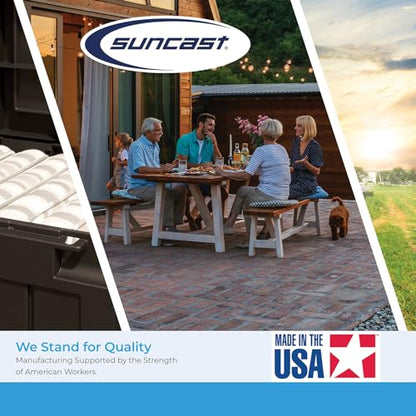 Suncast Dual Trash Hideaway Cabinet for Garbage and Recycle Bags, Discrete Outdoor Trash Cabinet with Concealed Trash Bag Holders, Holds Two 33-Gal. Bags, Made in the USA - color: Black