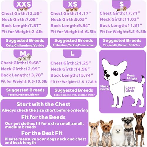 Dog Sweaters for Small Dogs Puppy Pjs Fleece Dog Pajamas Winter Warm Doggie Sweater Thermal Stretchy Jumpsuit Pet Clothes Outfits Cat Apparel (Purple, XX-Small) - color: Purple, size: XX-Small