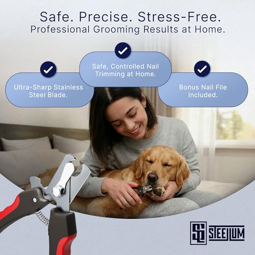 Professional Dog Nail Clippers for Large Dog - to Small Dog Clippers & Cat with Safety Guard & Ergonomic Easy Grip, Dog Nail Clippers/Dog Nail Trimmer and Cat Nail Clipper for Safe Grooming