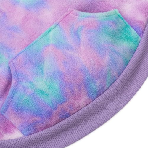 French Bulldog Clothes Dog Hoodie Sweatshirts with Pockets for Small Dogs Puppy Chihuahua Coat Clothing Pet Cat Hoodie Fleece Dog Sweaters Costume - color: Purple +Green, size: XS