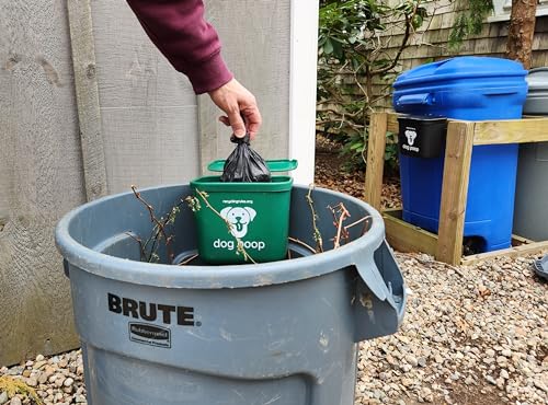 Small Hanging Wastebasket for Dog Poop in Green (Holds 7-14 Bags) - size: Qty 1 Dog Poop Green