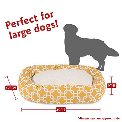 Majestic Pet Links Sherpa Bagel Bed, Large, Yellow - color: Yellow, style: 40 in.