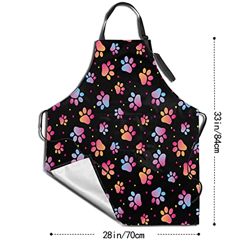 Dog or Paw Apron - 33" x 28" Large with 26" Waist Ties, Lightweight, with 2 Pockets for Your Cooking Essentials - style: Dogs Paw