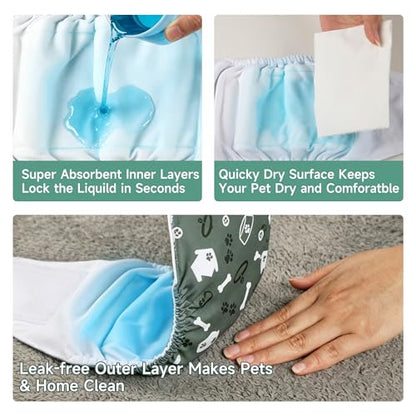 wegreeco Washable Male Dog Belly Band (Stylish Pattern) - Pack of 3 - Dog Diapers Male - Washable Male Dog Belly Wrap (Bones & Footprints, X-Small) - color: Bones & Footprints, size: X-Small (Pack of 3)