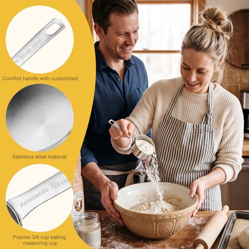 3/4 CUP Measuring Cup,Stainless Steel Measuring Cups for Cooking and Baking,Metal Pet Scooper for Dog Cat Bird Foods