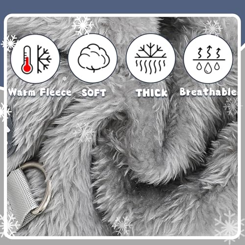 Fleece Dog Pajamas Winter Warm Dog Sweater for Small Dogs Thermal Soft Puppy Pjs Coat Stretchy Jumpsuit Doggie Pet Clothes Outfits Cat Apparel (Grey, Large) - color: Grey, size: Large