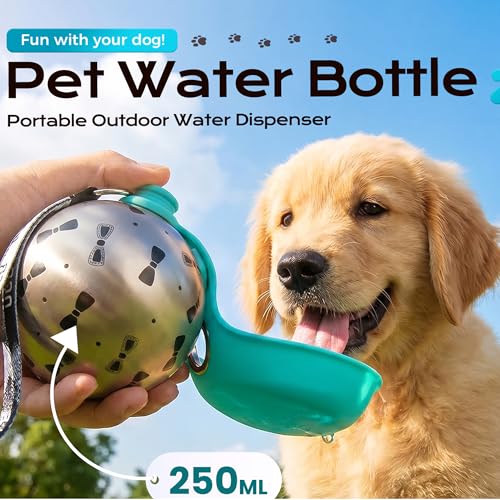 2 in 1 Portable Dog Water Bottle Portable Dog Water Bottle with Silicone Foldable Bowl Leak Proof Stainless Steel Dog Bottle for Hiking Compact Pet Water Bowl (Pink B) - color: Pink B