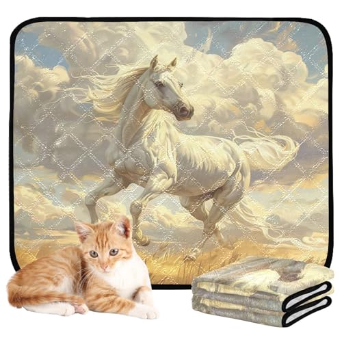 Qilmy Horse Pet Mat, Waterproof Reusable Dog Training Pad Anti-Slip Pet Creat Pad for Small Medium Large Dogs and Cats - size: Smallx3
