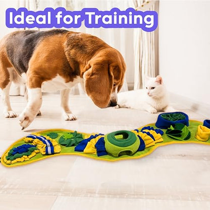 Snuffle Mat for Dogs & Cats - Slow Feeder Dog Enrichment Puzzle Toy | Interactive Toy for Mental Stimulation & Boredom - Natural Foraging & Stress Relief -39x12 In - Large & Small Breeds, Puppies