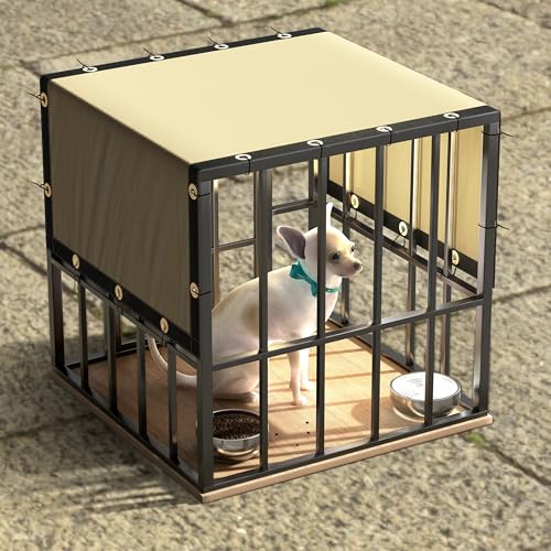 ColourTree 2' x 4' Beige Custom Size Shade Cloth with Grommets - 90% Sunblock, Durable Mesh Fabric Tarp for Dog Kennel Cover, Fence Privacy Screen, Greenhouse, Chicken Coop & Pet Playpen. - color: Beige, size: 2' x 4' Custom Size