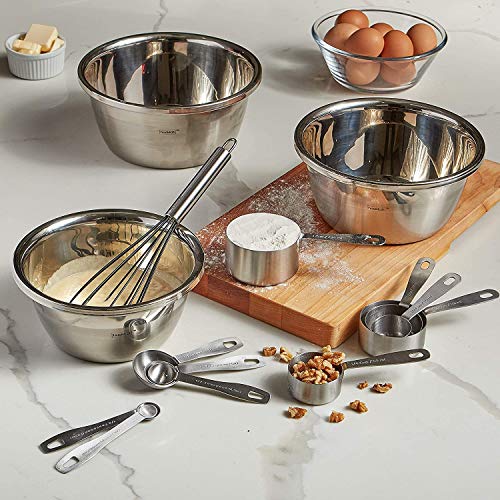 husMait 10-Piece Stainless Steel Measuring Cups and Spoons Set - Heavy Duty Metal Liquid & Dry Measuring Tools with Engraved Imperial & Metric Markings - Stackable, Rust-Resistant, Dishwasher Safe - color: Measuring Cups & Spoons Set