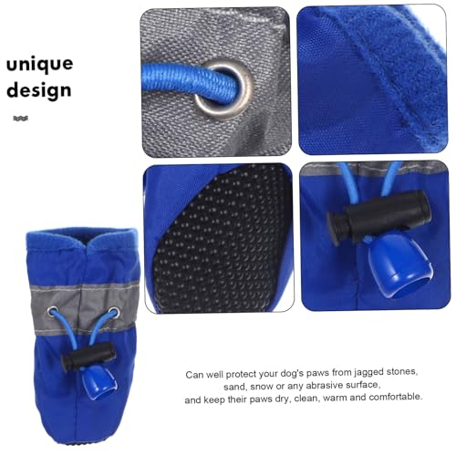 Baluue Waterproof Dog Boots Xs Small Dog Shoes 4 Pcs Set Non-Slip Outdoor Paw Protectors for All Seasons Rain Snow Hiking and Walking