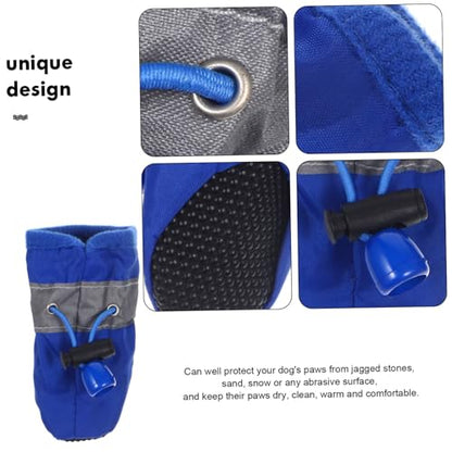 Baluue Waterproof Dog Boots Xs Small Dog Shoes 4 Pcs Set Non-Slip Outdoor Paw Protectors for All Seasons Rain Snow Hiking and Walking