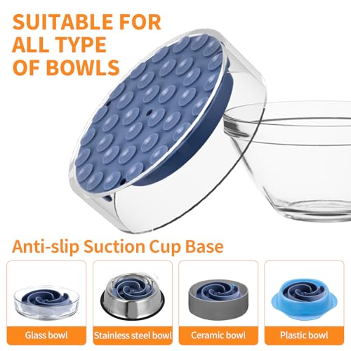 Slow Feeder Dog Bowls Insert, Bestalk Soft Silicone Slow Eating Feeder Insert with Suction Cups for Small, Medium and Large Dogs, Fit into Basic and Elevated Dog Bowls, Dark Blue - color: Dark Blue, size: M