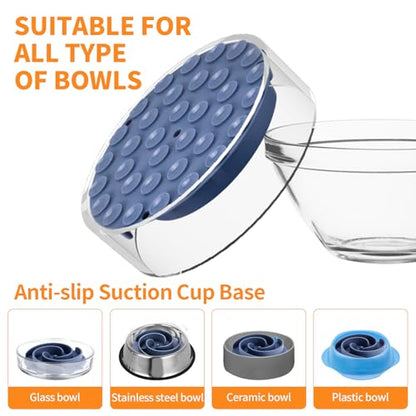 Slow Feeder Dog Bowls Insert, Bestalk Soft Silicone Slow Eating Feeder Insert with Suction Cups for Small, Medium and Large Dogs, Fit into Basic and Elevated Dog Bowls, Dark Blue - color: Dark Blue, size: M