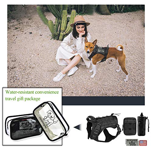 Tactical Service Dog Vest Harness for Medium Large Dog, Military K9 Training Dog Vest with Molle and Loop Panels Adjustable Tactical Harnesses with Handle (01XL, 01-Black) - color: Black, size: X-Large (Pack of 1)