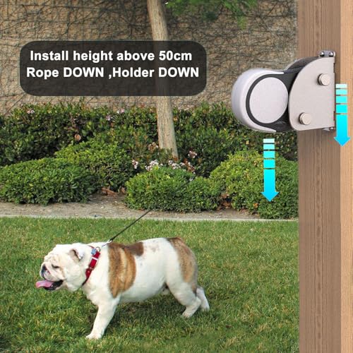Heavy Duty Retractable Dog Leash Holder,Secure Wall Mount Dog Hitch and Parking Station for All Size Retractable Leashes,Rustproof&Chewproof Safety Anchor Use Indoor-Outdoor - size: Standard