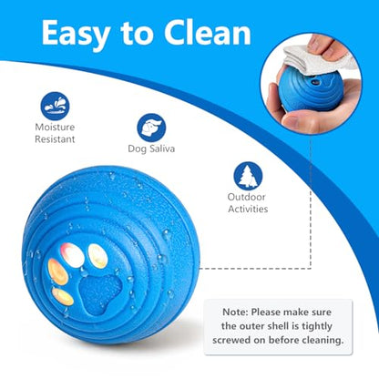 Interactive Dog Ball, Automatic Dog Toy, Vibrating Dog Ball with 4 Play Modes, Moving & Bouncing Ball for Dogs, Smart Self Rolling Dog Toy for Small Medium Dogs, USB-C Rechargeable, Blue - color: Blue