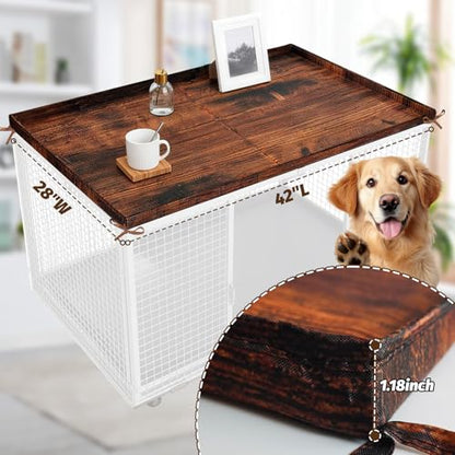 Dog Crate Topper Covers Plastic Foldable High Side Lip Dog Kennel Countertop Table Top(42" x 28") - size: 42" x 28"