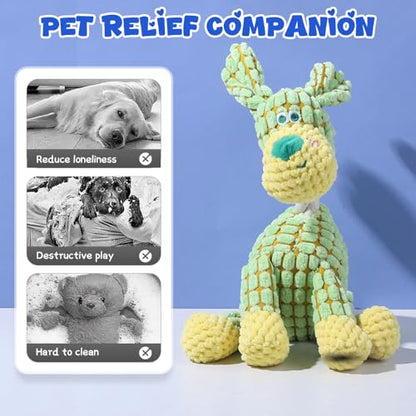 2025 New Dog Toys, Indestructible Plush Dog Toy, Dogs Toys for Aggressive Chewers, Dogs Squeaky Chew Toy for Indoor Pups Teething (Blue 1pcs) - color: Blue 1pcs