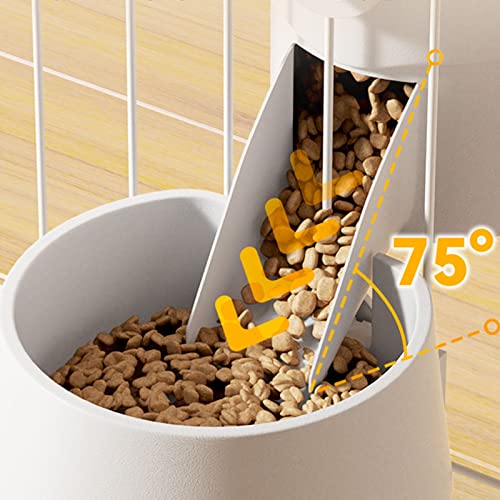 Pet Dog Cat Hanging Automatic Feeders Drinking Bowls, Auto Gravity Rabbits Feeder Water Set, Cage Pet Feeding Bowls Dispenser for Cats Dogs Puppy, Rabbit Hamsters Chinchilla Hedgehog (Pink-Food) - color: Pink-food