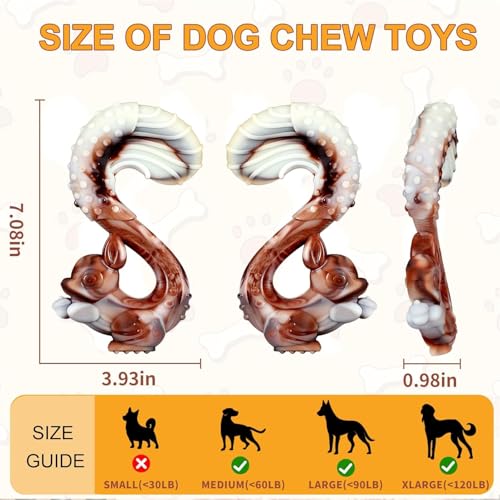 Tough Dog Toys for Aggressive Chewers, Indestructible Dog Toys with Beef Flavor, Durable Dog Toy for Medium and Large Dogs, Squirrel - color: Squirrel