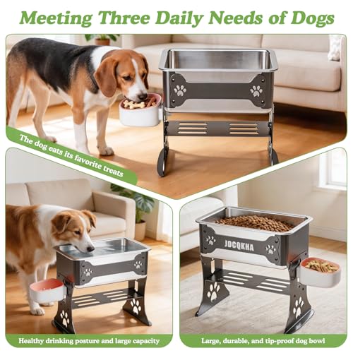 3 Gallon Elevated Dog Bowl Large Breed Raised Dog Water Bowl Stand,3 Height Adjustable Stainless Steel Pet Feeder Station with Anti-Slip Mat,Black Pet Bowl for Relief Joint Pressure,Easy Clean - color: Black, size: XL